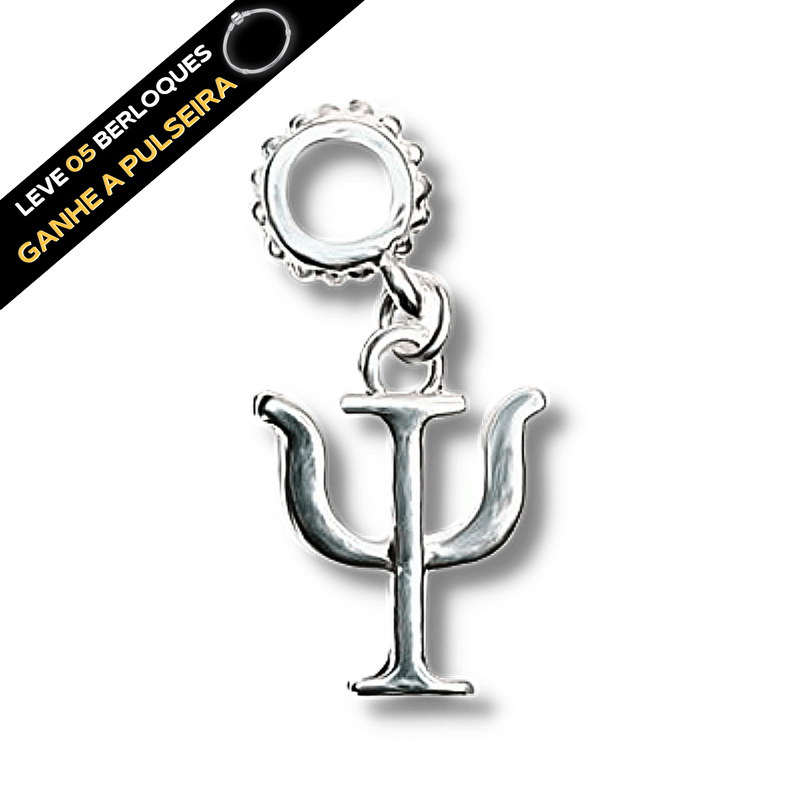 Berloque Banhado a Prata Psicologia - Prata - Áurea Acessórios