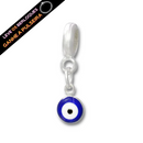 Berloque Banhado a Prata Olho Grego - Prata - Áurea Acessórios