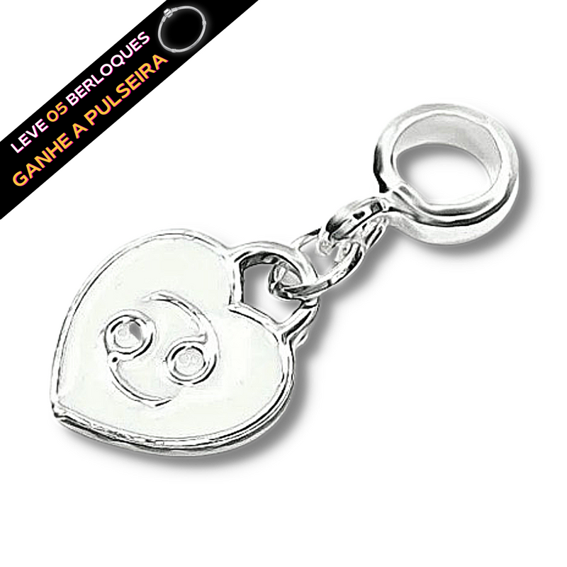 Berloque Pendurado Signo de Câncer - Prata - Áurea Acessórios