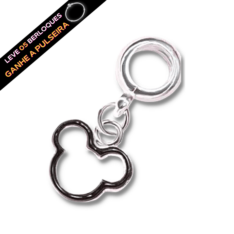 Berloque Pendurado Desenho Mickey - Prata - Áurea Acessórios