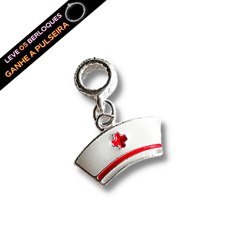 Berloque Pendurado Chapéu Enfermeira - Prata - Áurea Acessórios