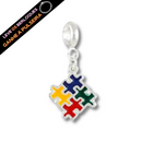 Berloque Banhado a Prata Símbolo Autismo - Prata - Áurea Acessórios