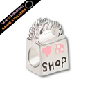 Berloque Separador Banhado a Prata Bolsa Shop - Prata - Áurea Acessórios