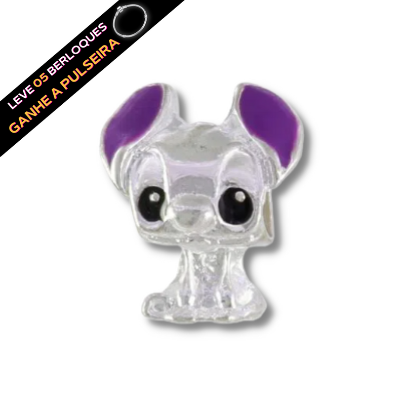 Berloque Banhado a Prata Stitch - Prata - Áurea Acessórios