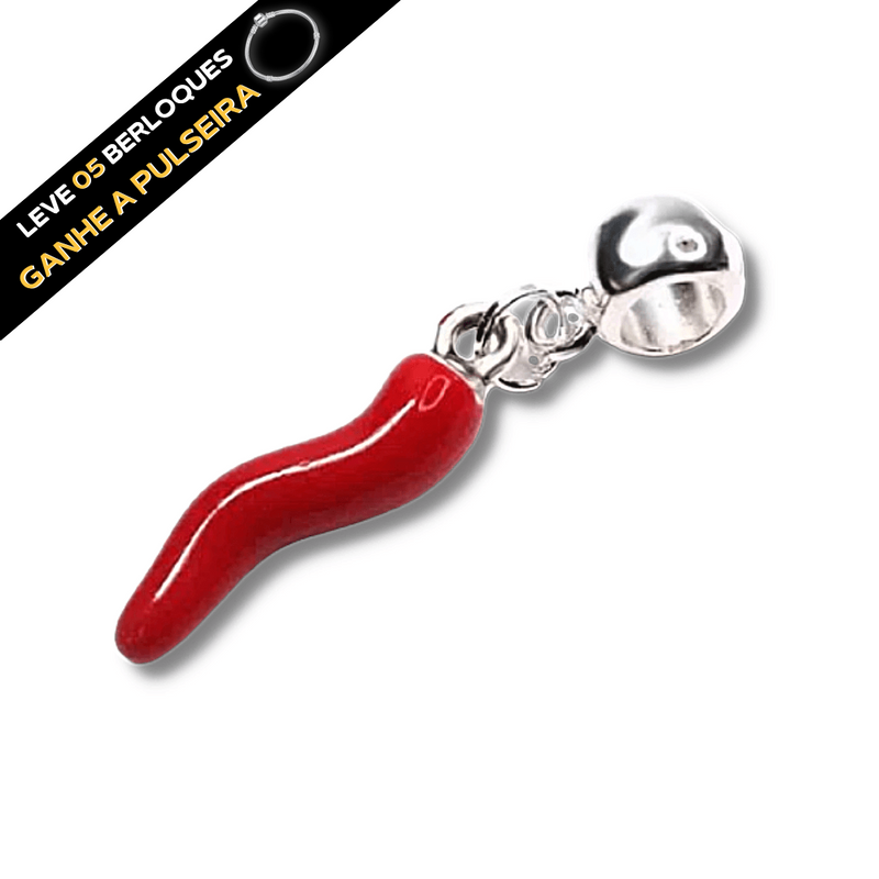 Berloque Pendurado Pimenta - Prata - Áurea Acessórios