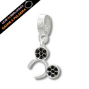 Berloque Pendurado Tiara Mickey com Strass - Prata - Áurea Acessórios