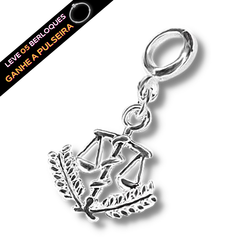 Berloque Símbolo Direito - Prata - Áurea Acessórios