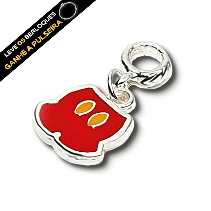 Berloque Pendurado Shorts do Mickey - Prata - Áurea Acessórios