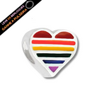 Berloque Separador Coração LGBT - Prata - Áurea Acessórios