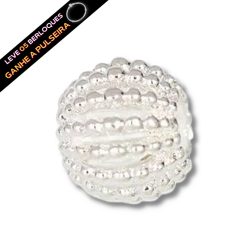 Berloque Separador Esfera Detalhada - Prata - Áurea Acessórios
