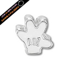 Berloque Separador Mão Mickey Branca - Prata - Áurea Acessórios