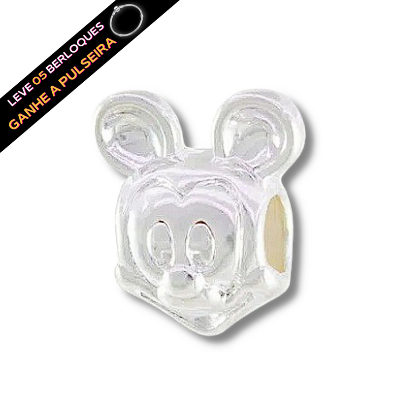 Berloque Separador Cabeça Mickey - Prata - Áurea Acessórios