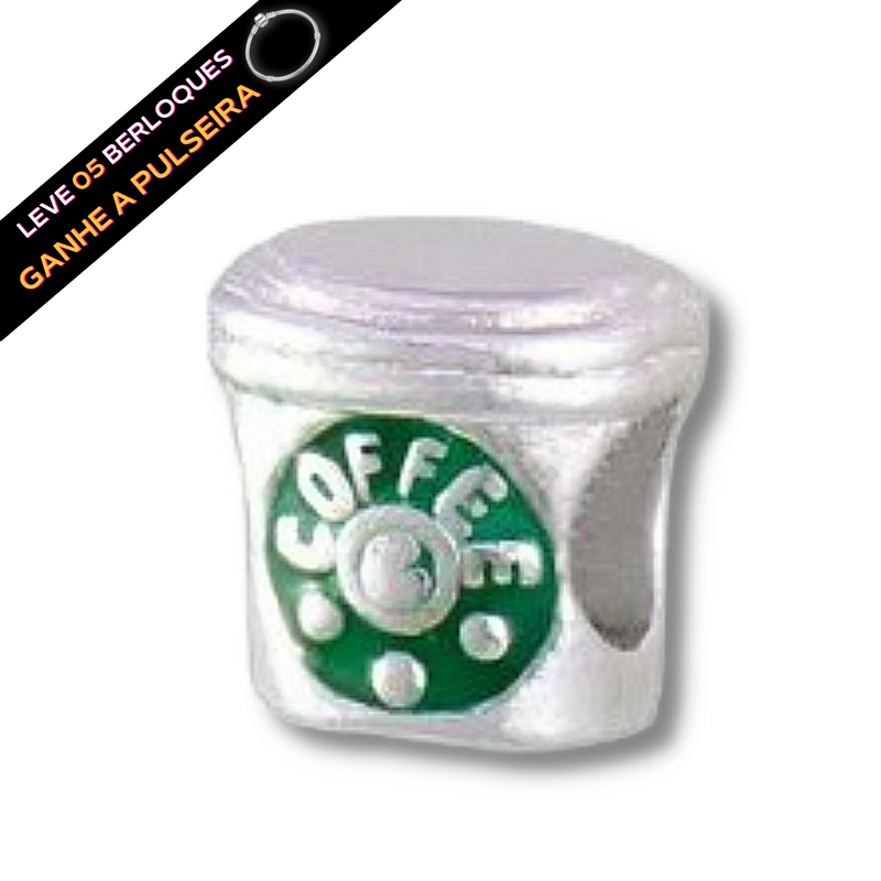 Berloque Separador Banhado a Prata Starbucks - Prata - Áurea Acessórios