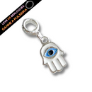 Berloque Pendurado Mão de Fátima Olho Grego - Prata - Áurea Acessórios