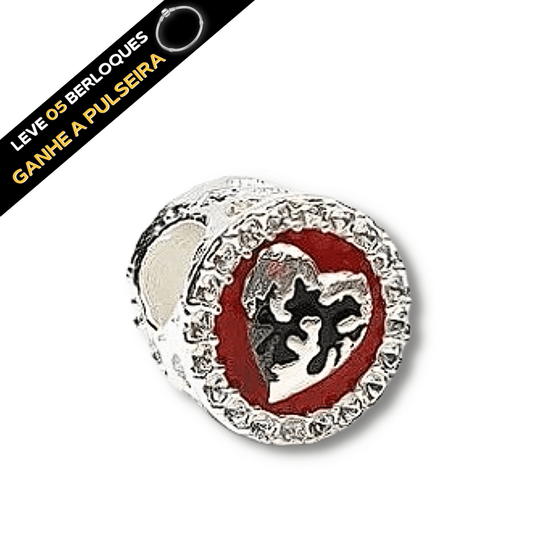 Berloque Separador Beijo Minnie e Mickey Resinado - Prata - Áurea Acessórios