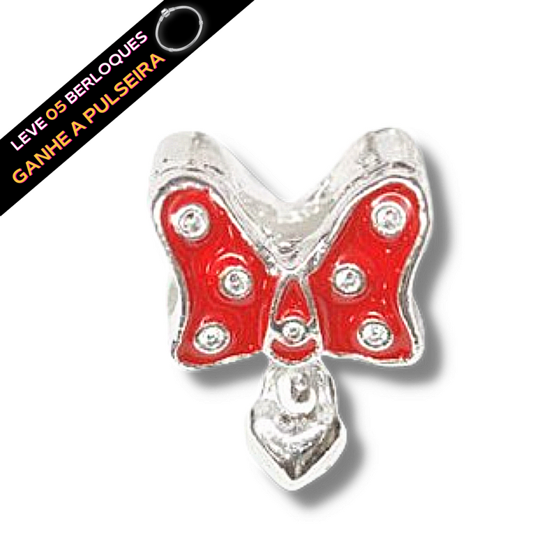 Berloque Separador Laço Mnnie Resinado - Prata - Áurea Acessórios