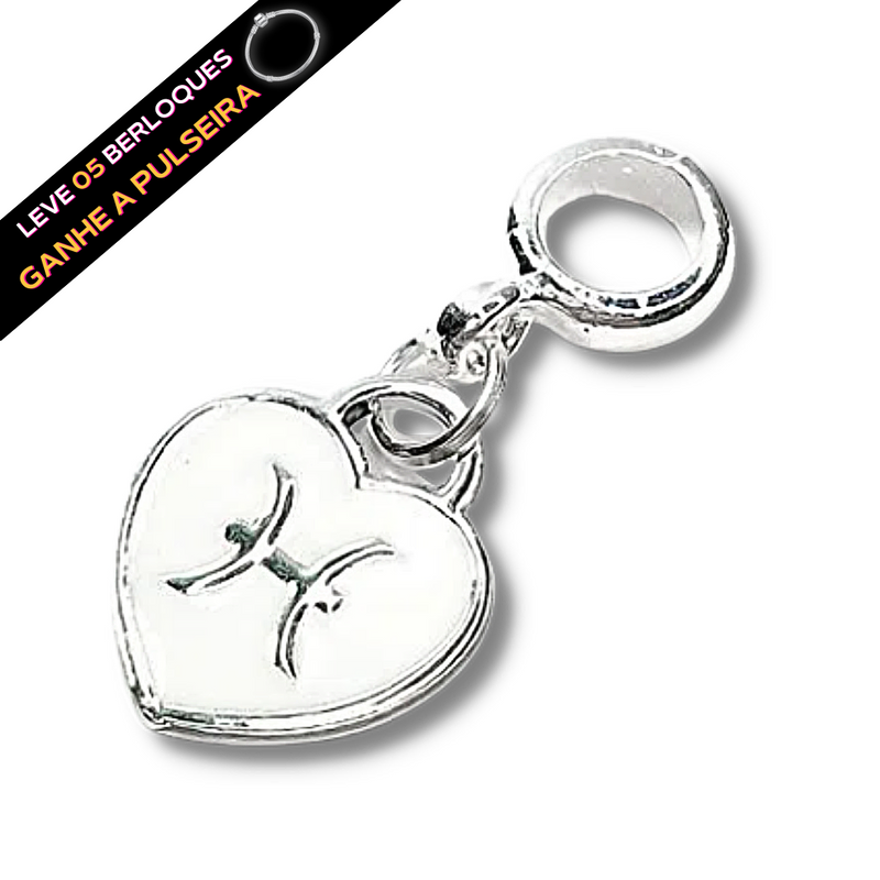 Berloque Pendurado Signo de Peixes Resinado - Prata - Áurea Acessórios