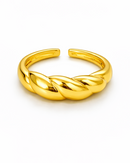 Anel Regulável Croissant - Semijoia Banhado em Ouro 18k