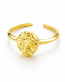 Anel Regulável Medalha Organic - Semijoia Banhado em Ouro 18k