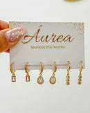 Trio de Argolas Formas - Semijoia Folheada a Ouro 18k