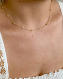 Colar Perolas e Bolinhas - Semijoia Banhado em Ouro 18k