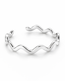 Anel Regulável Zig Zag - Semijoia Banhado a Prata