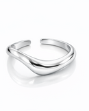 Anel Regulável Ondulado - Semijoia Banhado a Prata