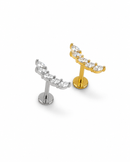 Piercing Labret Orelha Cluster 5 Navet Titânio PVD