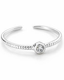 Anel Regulável Solitário Simples - Semijoia Banhado a Prata