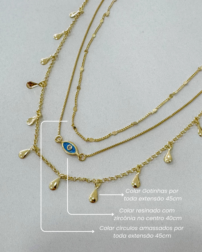 Conjunto de Colares Mistic - Semijoia Banhado em Ouro 18k