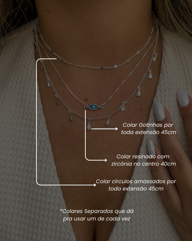 Conjunto de Colares Mistic - Semijoia Banhado a Prata