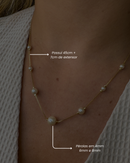 Colar Pérolas Degradê - Semijoia Banhado em Ouro 18k