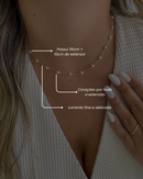 Colar Pérolas formato Coração - Semijoia Banhado em Ouro 18k