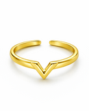 Anel Regulável V - Semijoia Banhado em Ouro 18k
