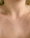 Colar Círculos Amassados - Semijoia Banhado a Prata