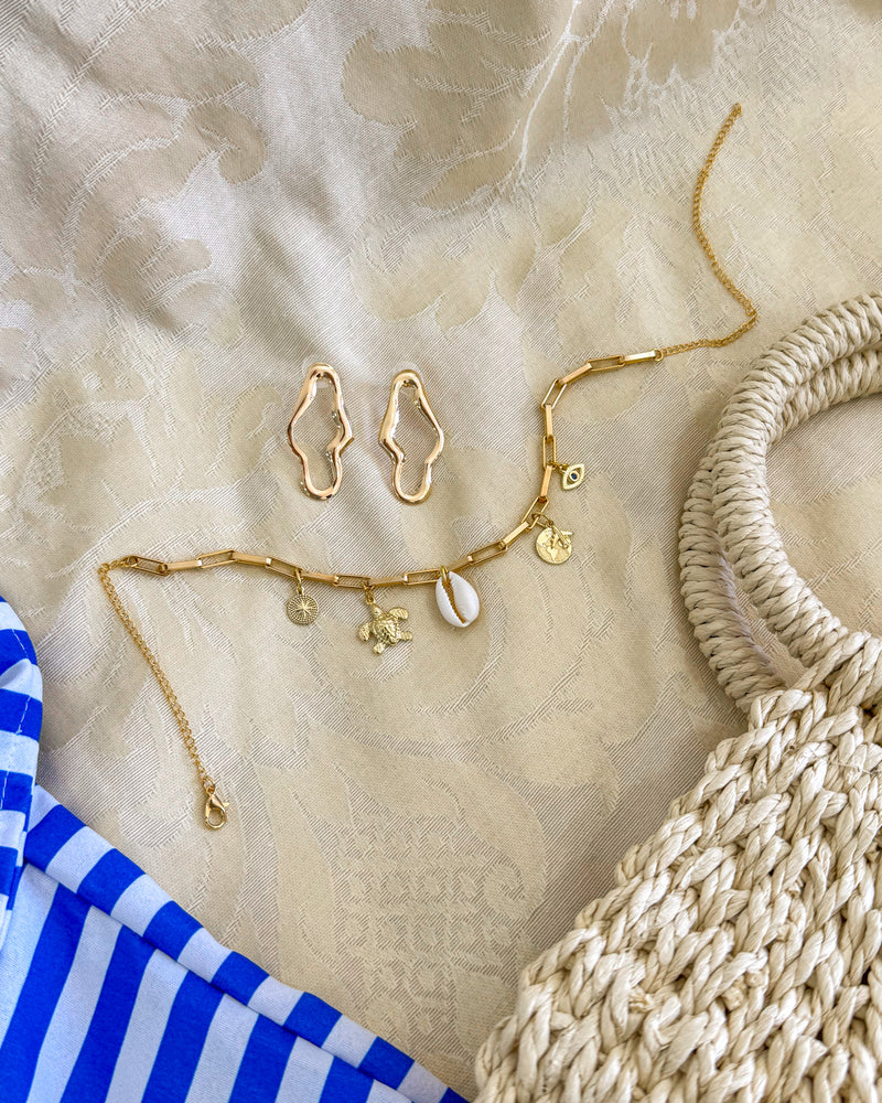 Brinco Organic - Semijoia Folheada a Ouro 18k