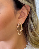 Brinco Organic - Semijoia Folheada a Ouro 18k