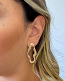 Brinco Organic - Semijoia Folheada a Ouro 18k