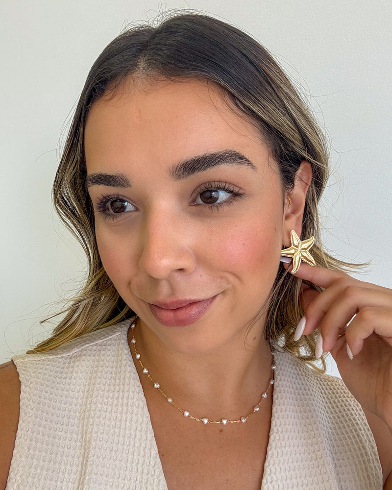 Brinco Estrela do Mar - Semijoia Folheada a Ouro 18k
