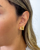 Brinco Coração Organic - Semijoia Folheada a Ouro 18k