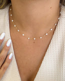 Colar Pérolas formato Coração - Semijoia Banhado em Ouro 18k