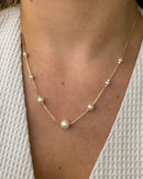 Colar Pérolas Degradê - Semijoia Banhado em Ouro 18k