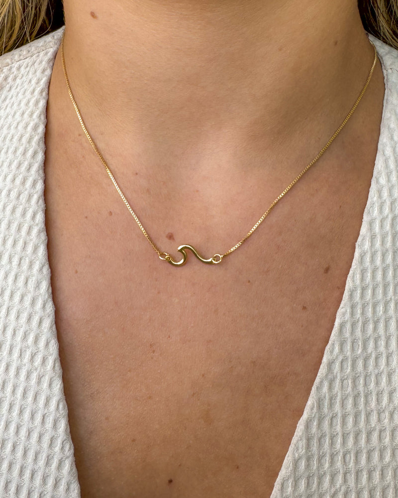 Colar Choker Onda - Semijoia Banhado em Ouro 18k