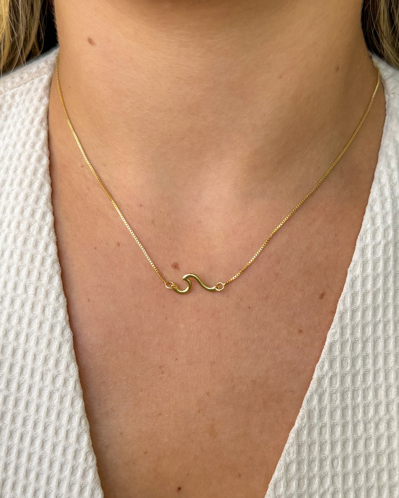 Colar Choker Onda - Semijoia Banhado em Ouro 18k