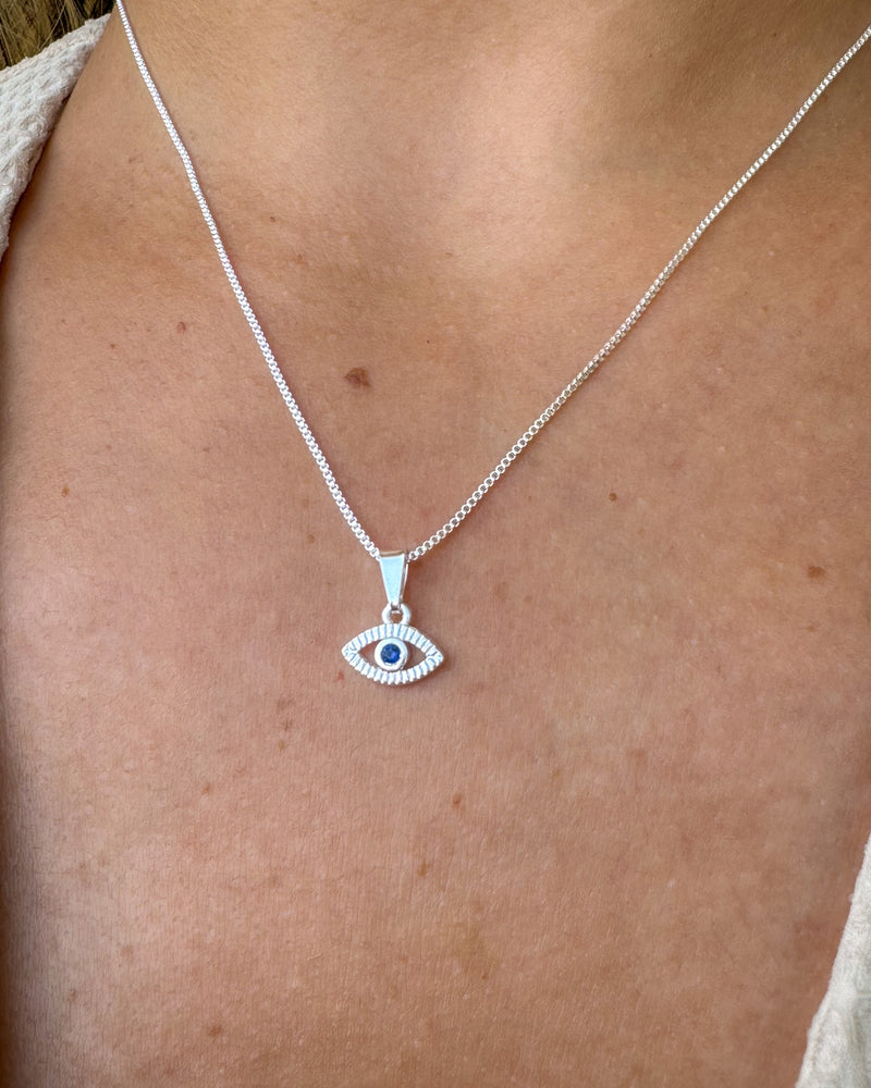 Colar Pingente Olho Grego - Semijoia Banhado a Prata