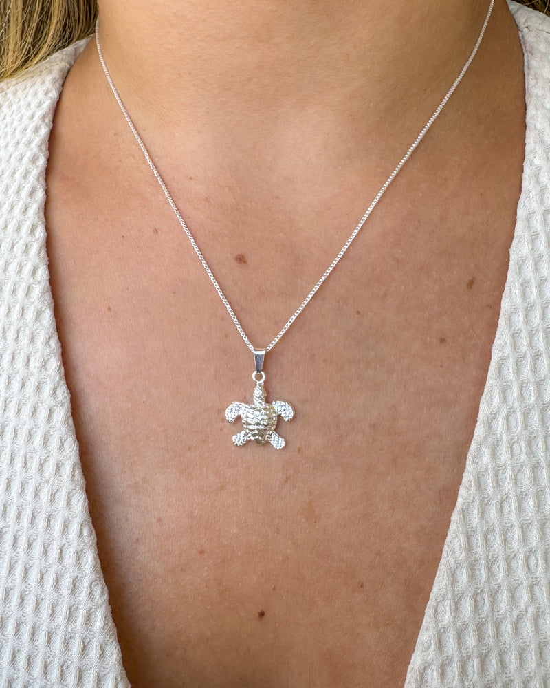 Colar Pingente Tartaruga - Semijoia Banhado a Prata