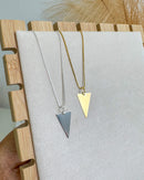 Colar Pingente Triângulo - Semijoia Banhado a Prata