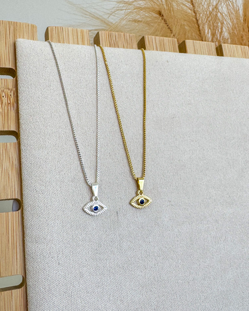 Colar Pingente Olho Grego - Semijoia Banhado a Prata