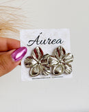 Brinco Flor - Semijoia Folheada em Prata