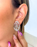 Brinco Folha - Semijoia Folheada em Prata